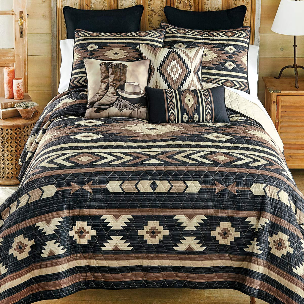 Western Mocha Quilt Bed Set - Queen