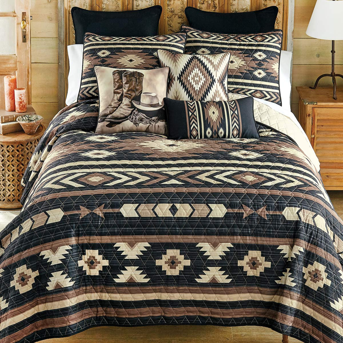 Western Mocha Quilt Bed Set - Queen