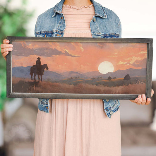 Sunset Rider Wall Art - 24 x 10