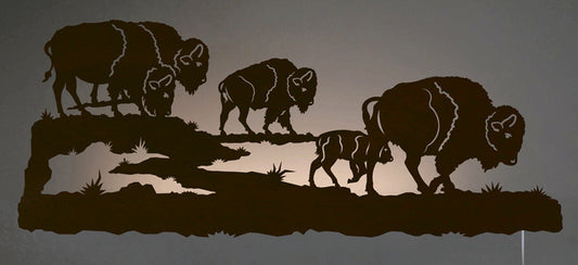 Buffalo Herd Back Lit Wall Art