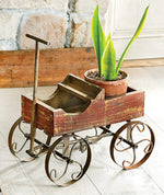 Western Wagon Planter - Red - OVERSTOCK