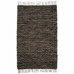 Black Hemp Diamond Rug - 3 x 12