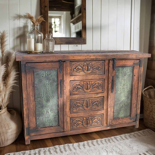 Galveston Ranch Buffet with Leather Panels