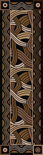 Hand Coiled Black Rug - 2 x 8