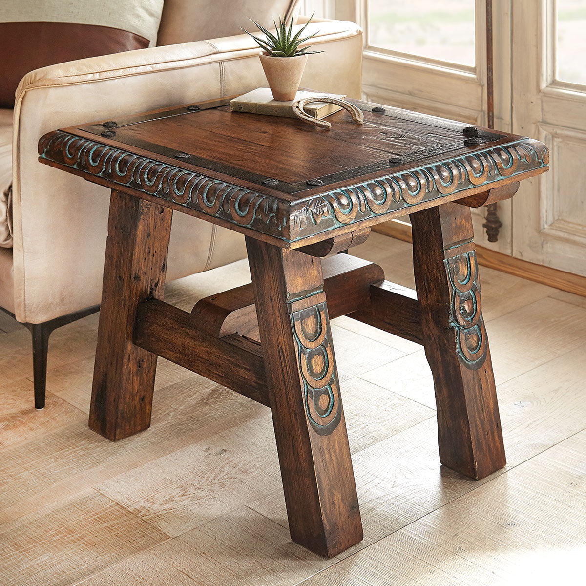 Colonial Turquoise End Table