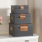 Black Trinket Boxes - Set of 3