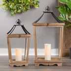 Galveston Wood Lanterns - Set of 2