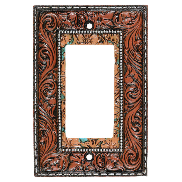 Vaquero Tooled Leather Rocker Plate