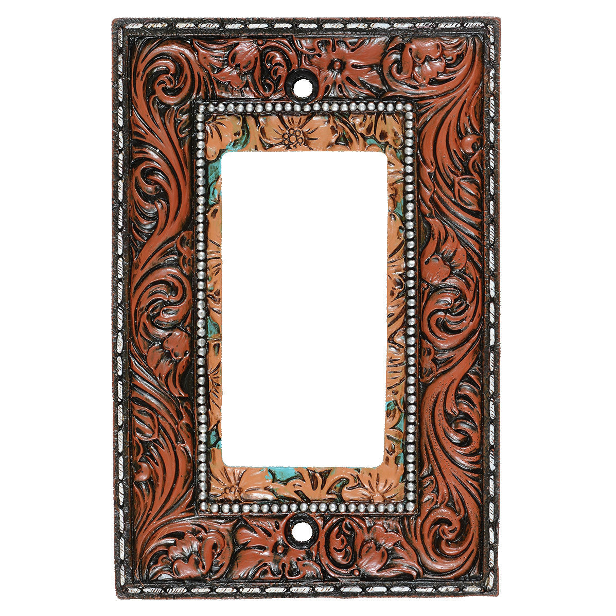 Vaquero Tooled Leather Rocker Plate
