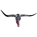 Authentic Black Longhorn Skull with Metal Star