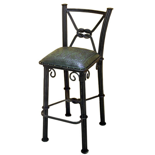 Coronado Iron Barstool with Back - Colonial Sage - Set of 2