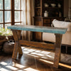 Tucson Live Edge Console with Leather Insert