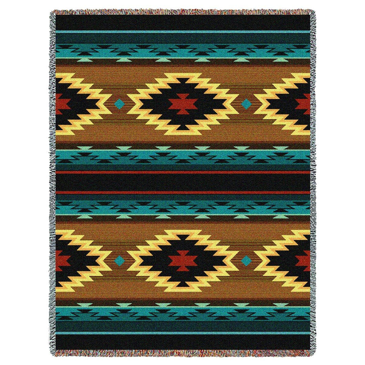 Southwest Geometric Turquoise Throw