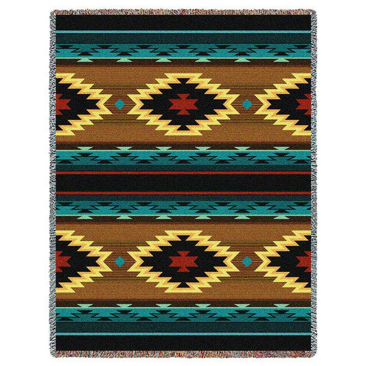Southwest Geometric Turquoise Throw