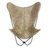 Champagne Cowhide Sling Chair