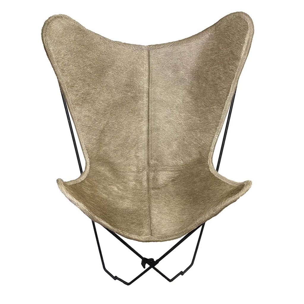 Champagne Cowhide Sling Chair