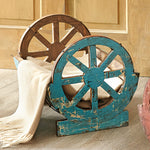 Western Wagon Wheel Turquoise Planter - OVERSTOCK