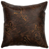 Brands Embossed Leather Square Pillow with Fabric Back