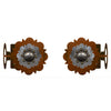 Round Silver Concho Rod Brackets - Set of 2
