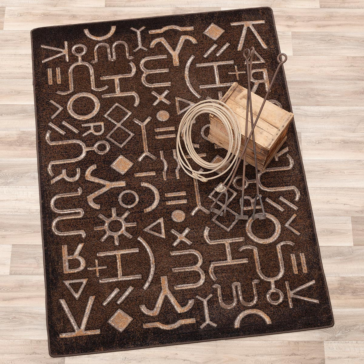 Papa Rug Ranch Cattle Ranch Brands Rug - 8 x 11 | Lone Star Western Decor
