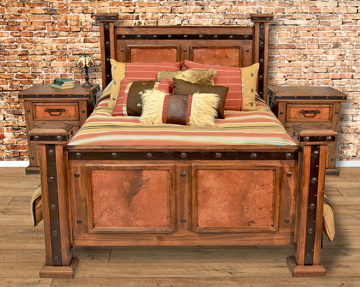 Natural Patina Copper Bed - Queen
