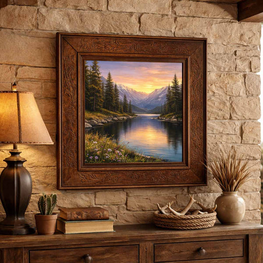 Frisco Tooled Leather Framed Mirror