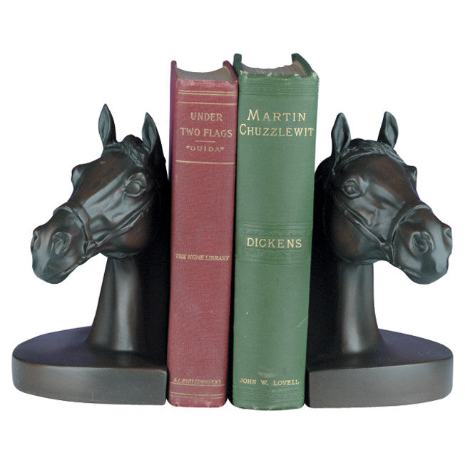 Horse Head Bookends - Bronze