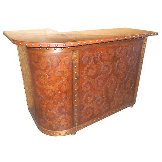 J Bar with Tooled Leather