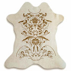 Victorian Filigree Beige Mini Cowhide Rug