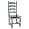 Chocolate and Light Turquoise Buganda Side Chair