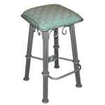 Coronado Silver Iron Barstool - Ash Turquoise Leather