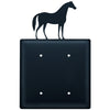 Wrought Iron Horse Double Electrical Cover