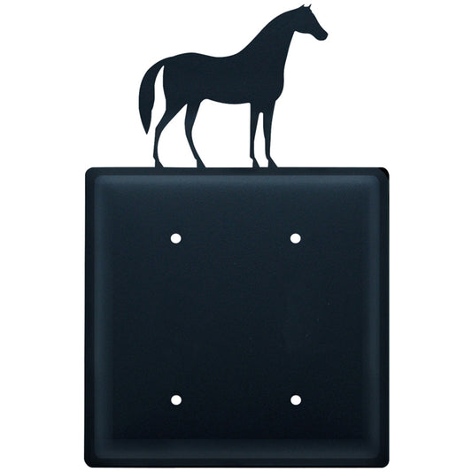 Wrought Iron Horse Double Electrical Cover