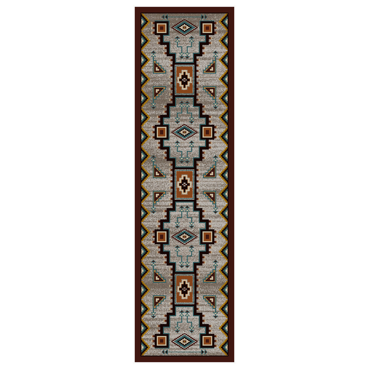 Tribal Rain Turquoise Rug - 2 x 8