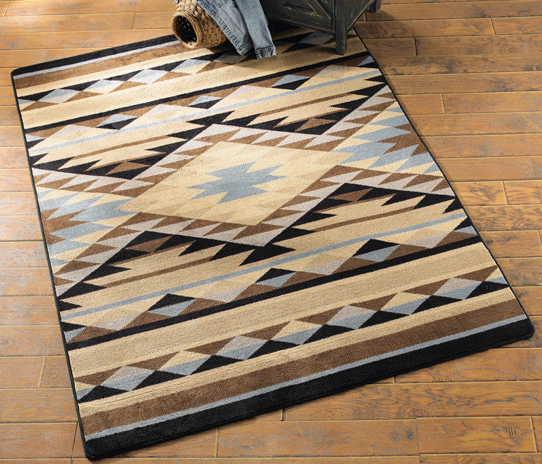 Sallisaw Blue Southwestern Rug - 5 x 8