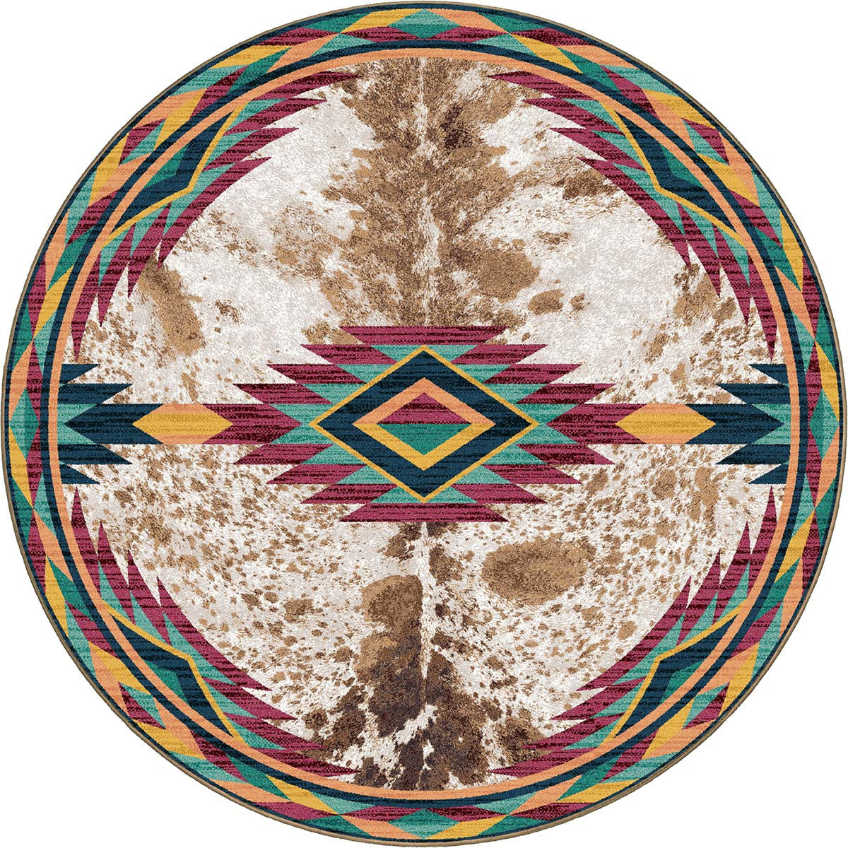 Rhinestone Cowhide Rug - 8 Ft. Round