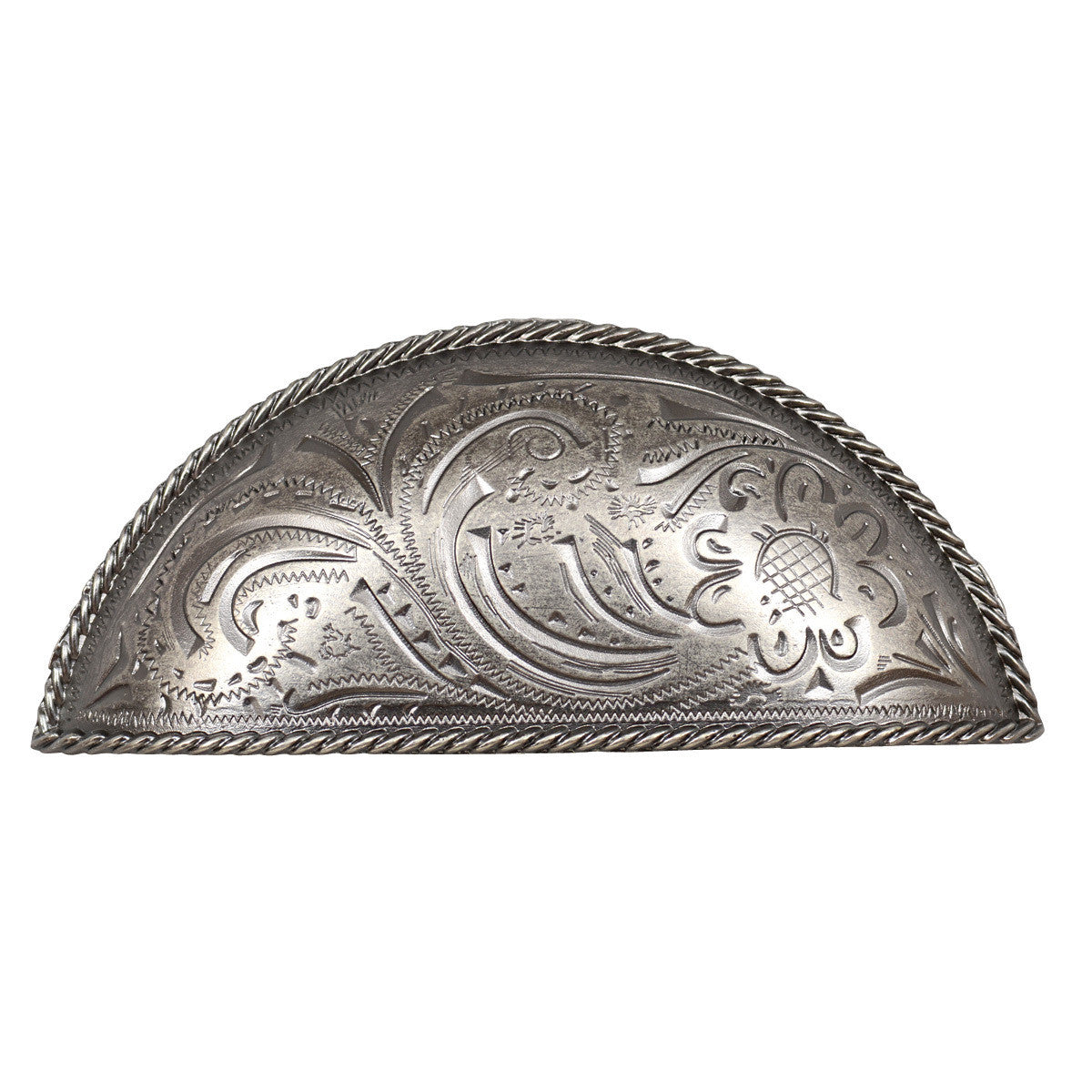 Engraved Flower Cup Cabinet Pulls - Set of 2 - Antique Brass - CLEARANCE