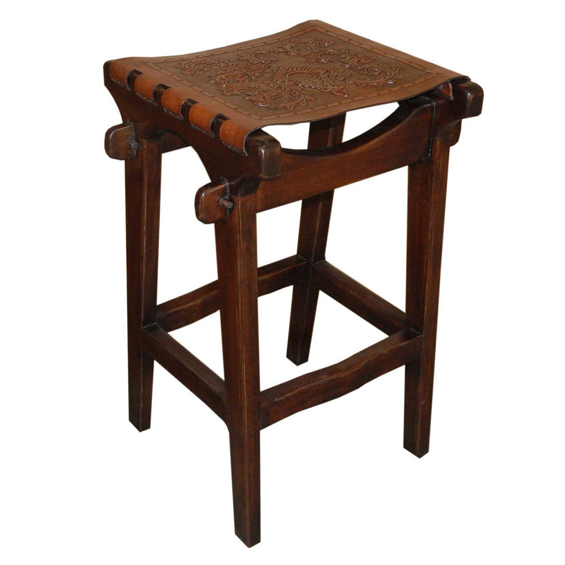 Santa Fe Antique Brown Barstool - Colonial