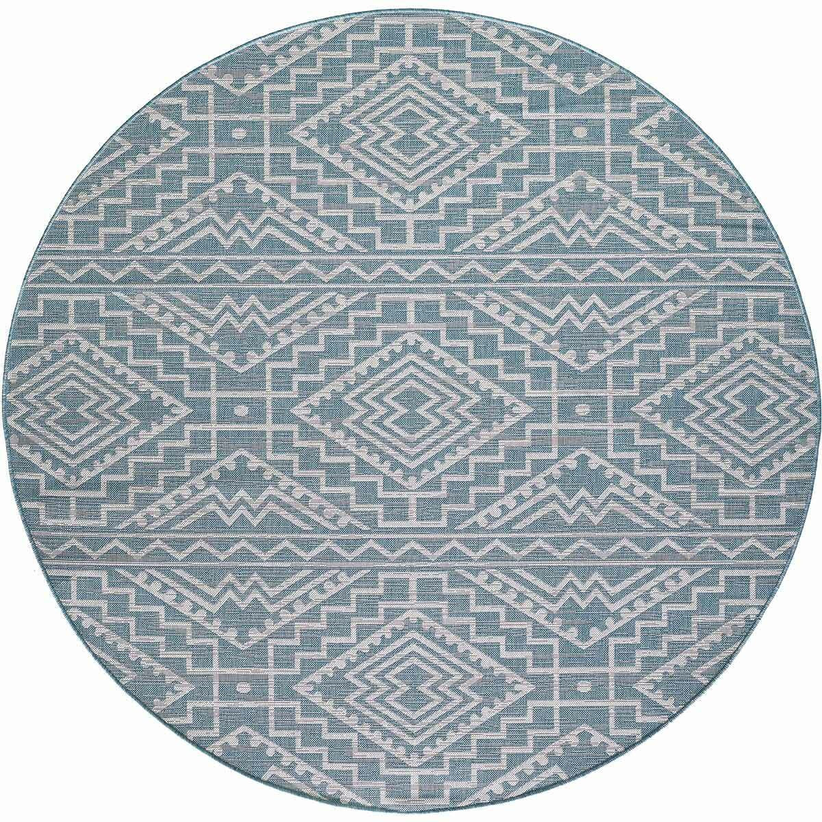 Chandler Aqua Indoor/Outdoor Rug - 8 Ft. Round