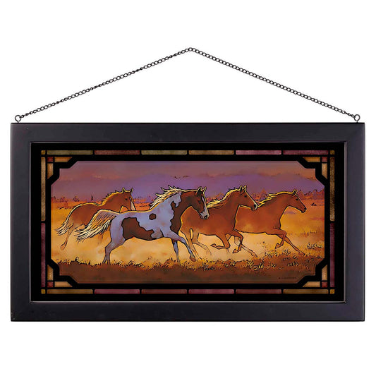 Sun Glow Stampede Stained Glass Art