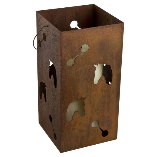 Rust Equestrian Candle Lantern - Large