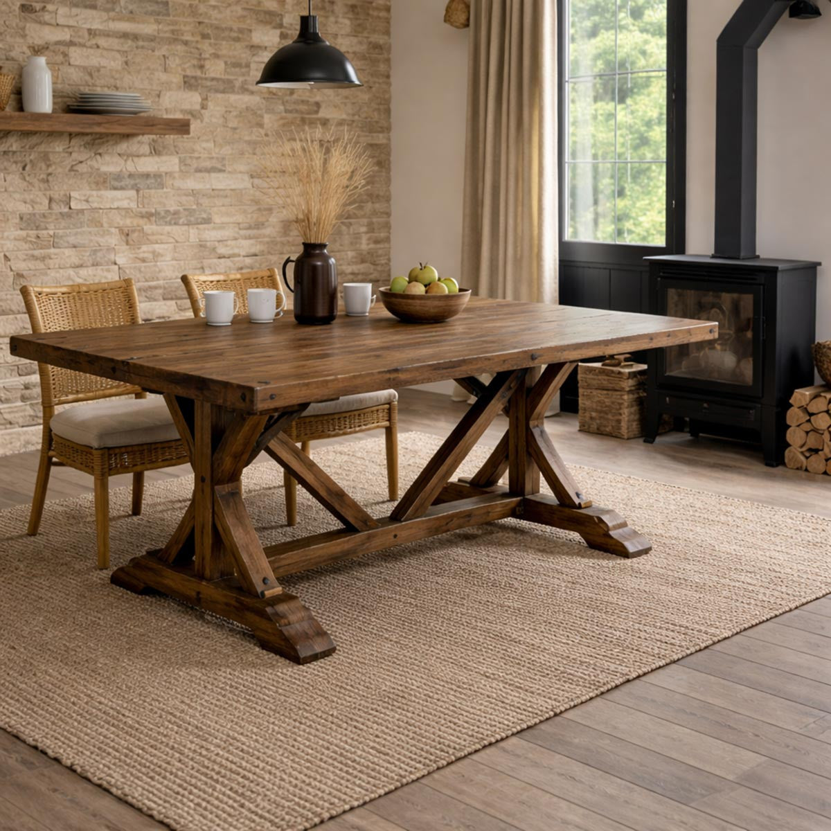Olson Reclaimed Wood Trestle Table