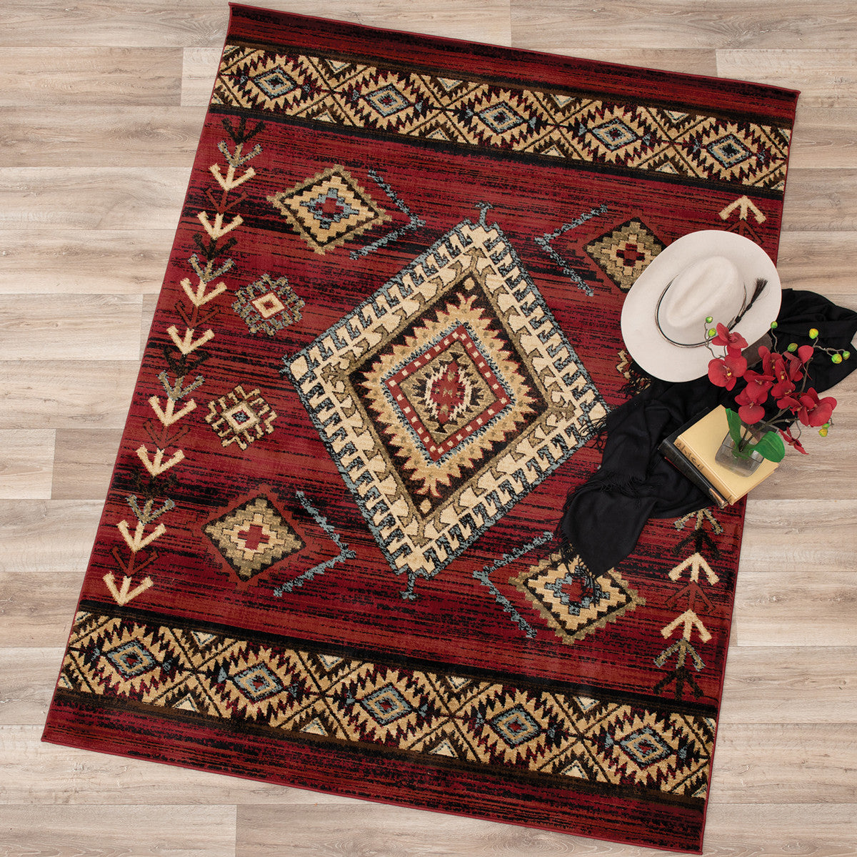 Crimson Ridge Southwestern Rug - 5 x 7 - OVERSTOCK
