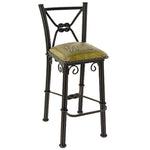 Coronado Iron Counter Stool with Back - Mustard Bronco - Set of 2