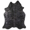 Graphite Specked Black Cowhide Rug - Large