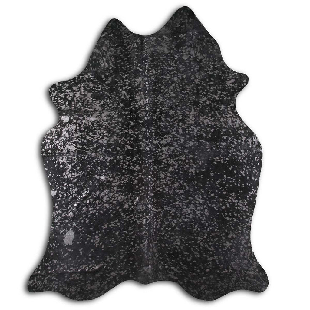 Graphite Specked Black Cowhide Rug - Large