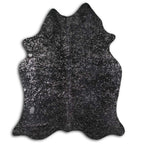 Graphite Specked Black Cowhide Rug - Large