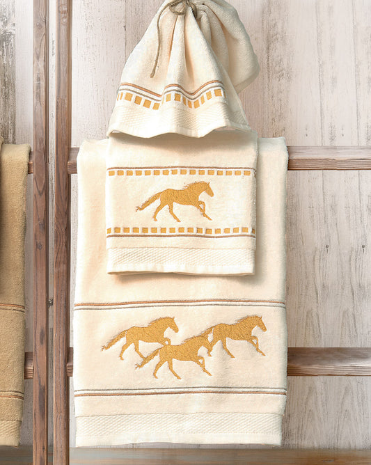 Running Free Horse Cream Towel Set (3 pcs)