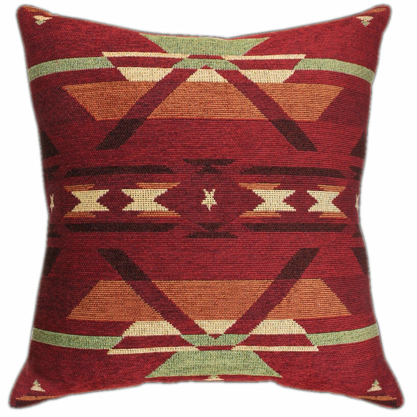 Flame Tapestry Chenille Pillow - 23 x 23