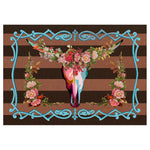 Steer Head Blossom Rug - 3 x 4